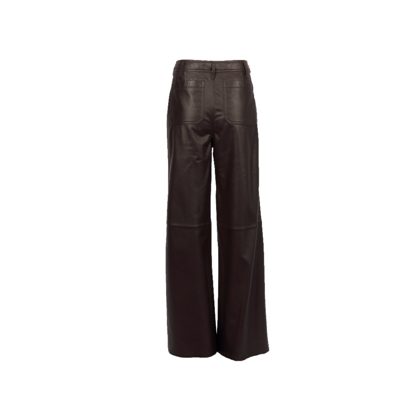 YUMMY (REF. 65319) CHOCO- PANTALON LARGE EN CUIR DE MOUTON