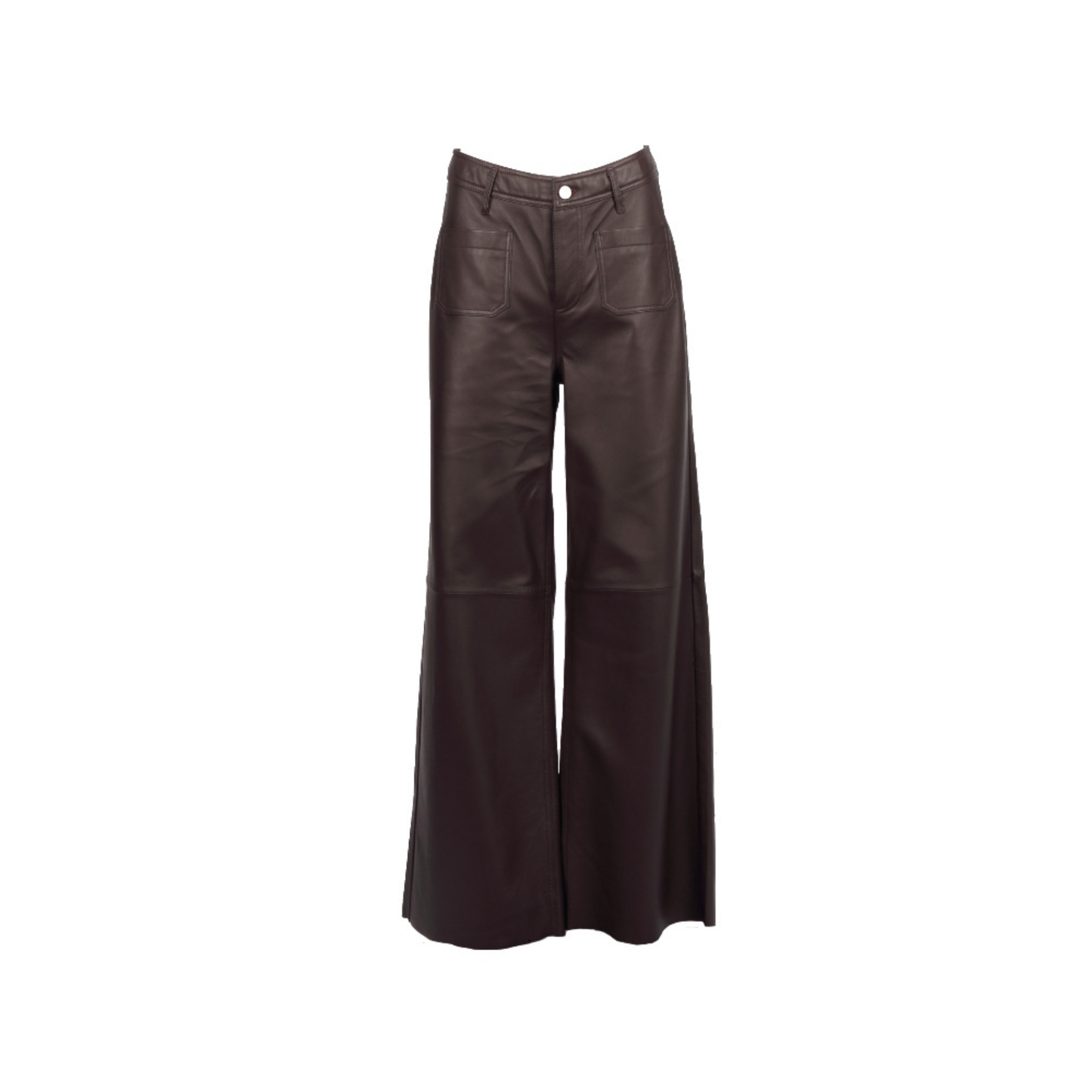 YUMMY (REF. 65319) CHOCO- PANTALON LARGE EN CUIR DE MOUTON