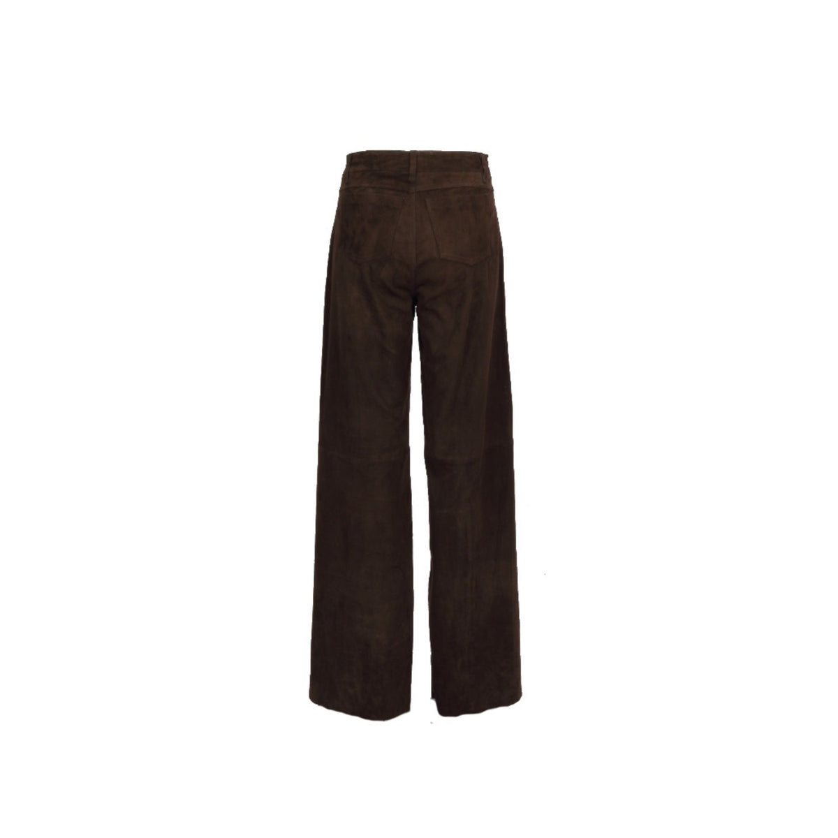 LIZZY (REF. 65341) CHOCO- PANTALON LARGE EN CUIR DE MOUTON VELOURS STRETCH