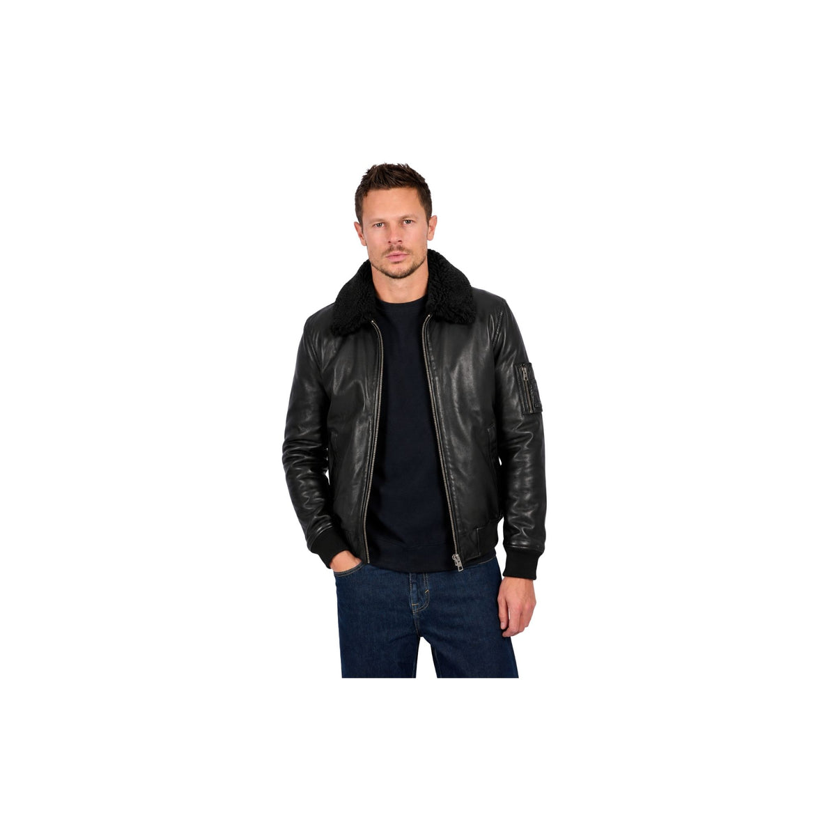 PERRY (REF. 65331) NOIR - BLOUSON EN CUIR
