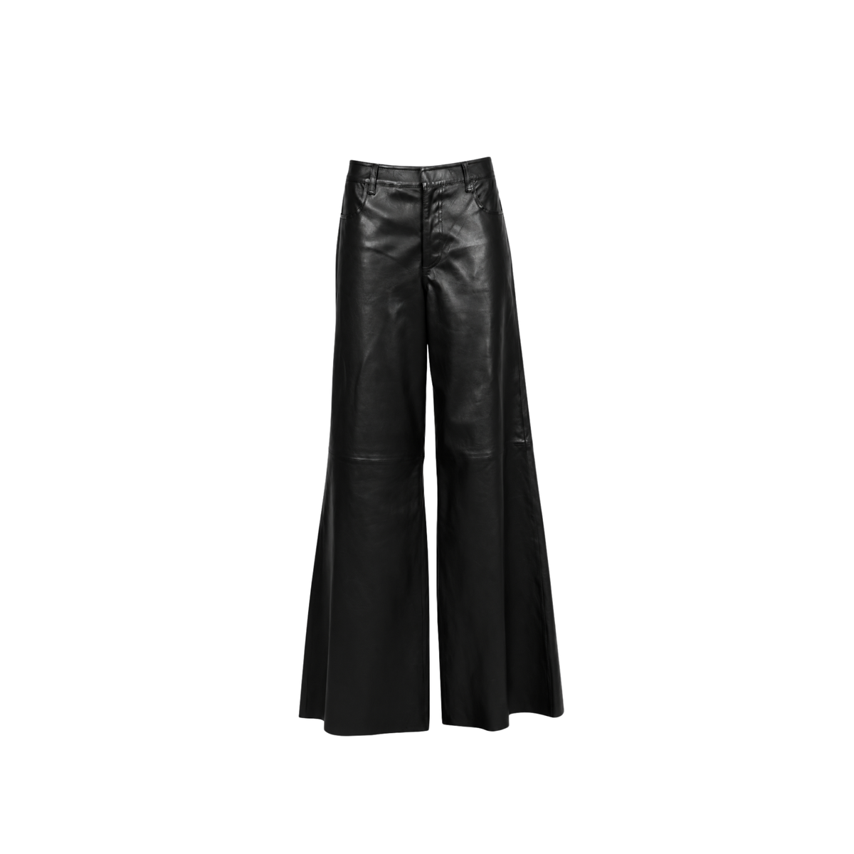 LIZZY (REF. 65340) NOIR- PANTALON LARGE EN CUIR DE MOUTON STRETCH OAKWOOD