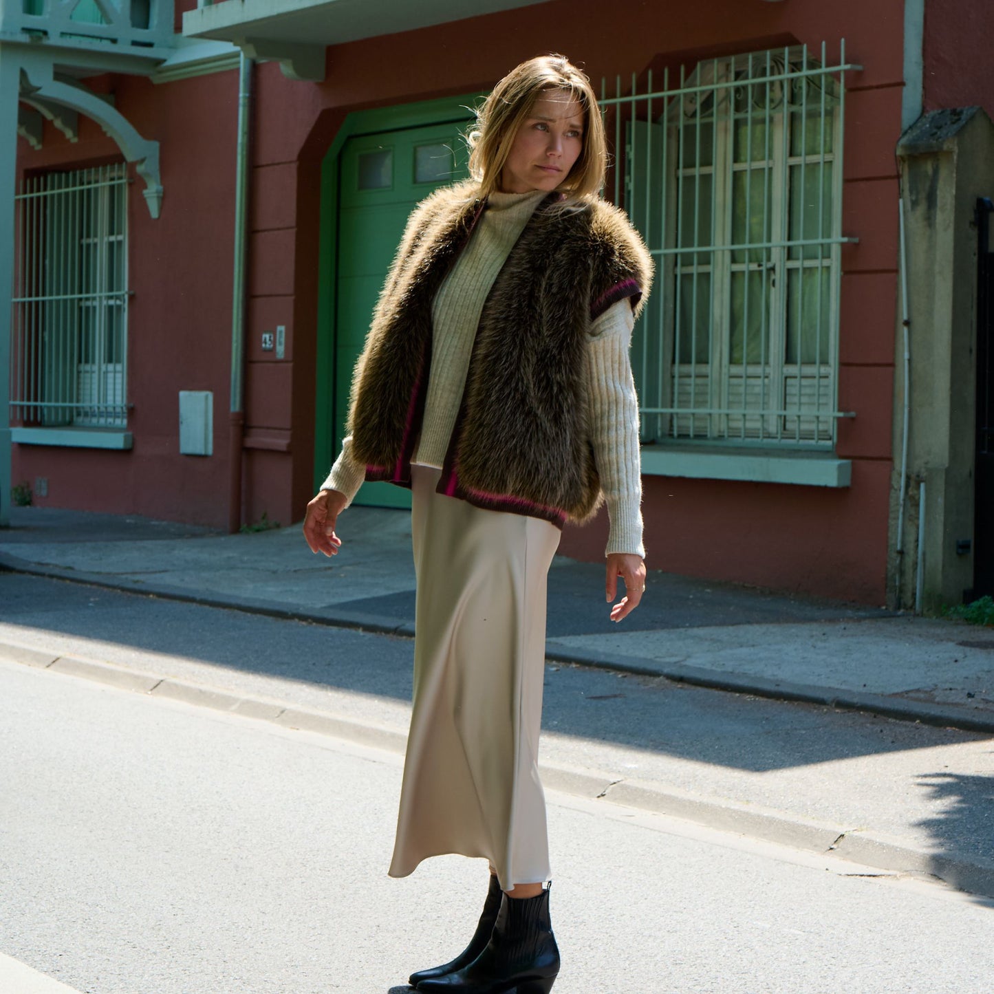 gilet fausse fourrure