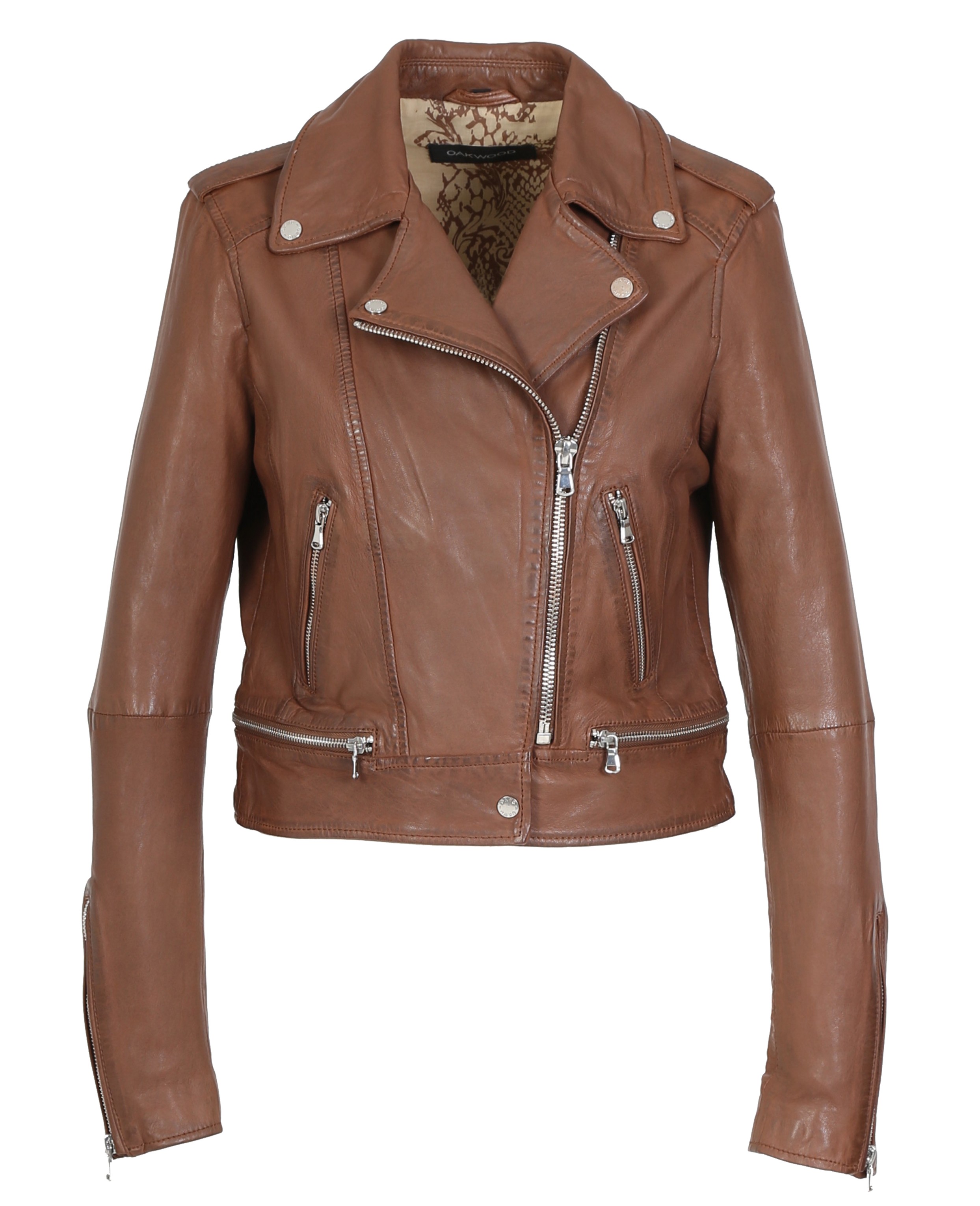 KYOTO REF. 64440 TAN WASHED LOOK GENUINE LEATHER JACKET
