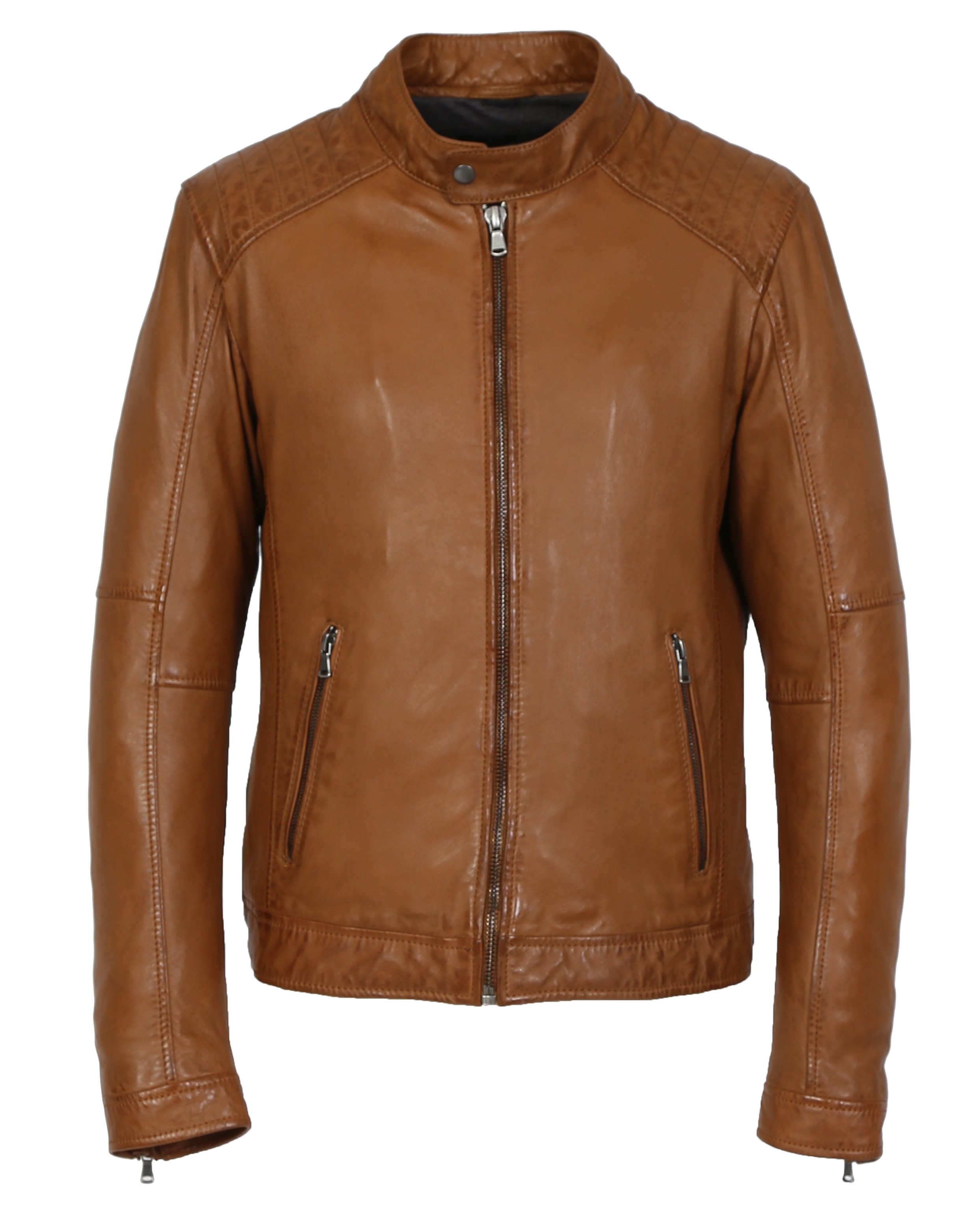 Grandad collar leather jacket cheap