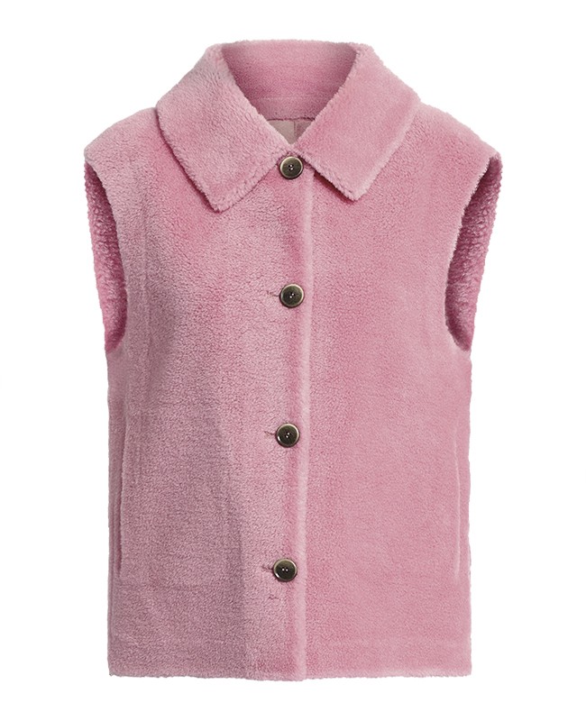 LETICIA REF. 64760 CORAL REVERSIBLE WOOL SLEEVELESS WAISTCOAT